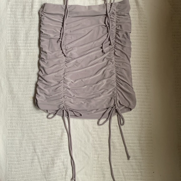 2PC Lilac/Lavender Ruched Skirt & Cropped Cami Set - Picture 3 of 5